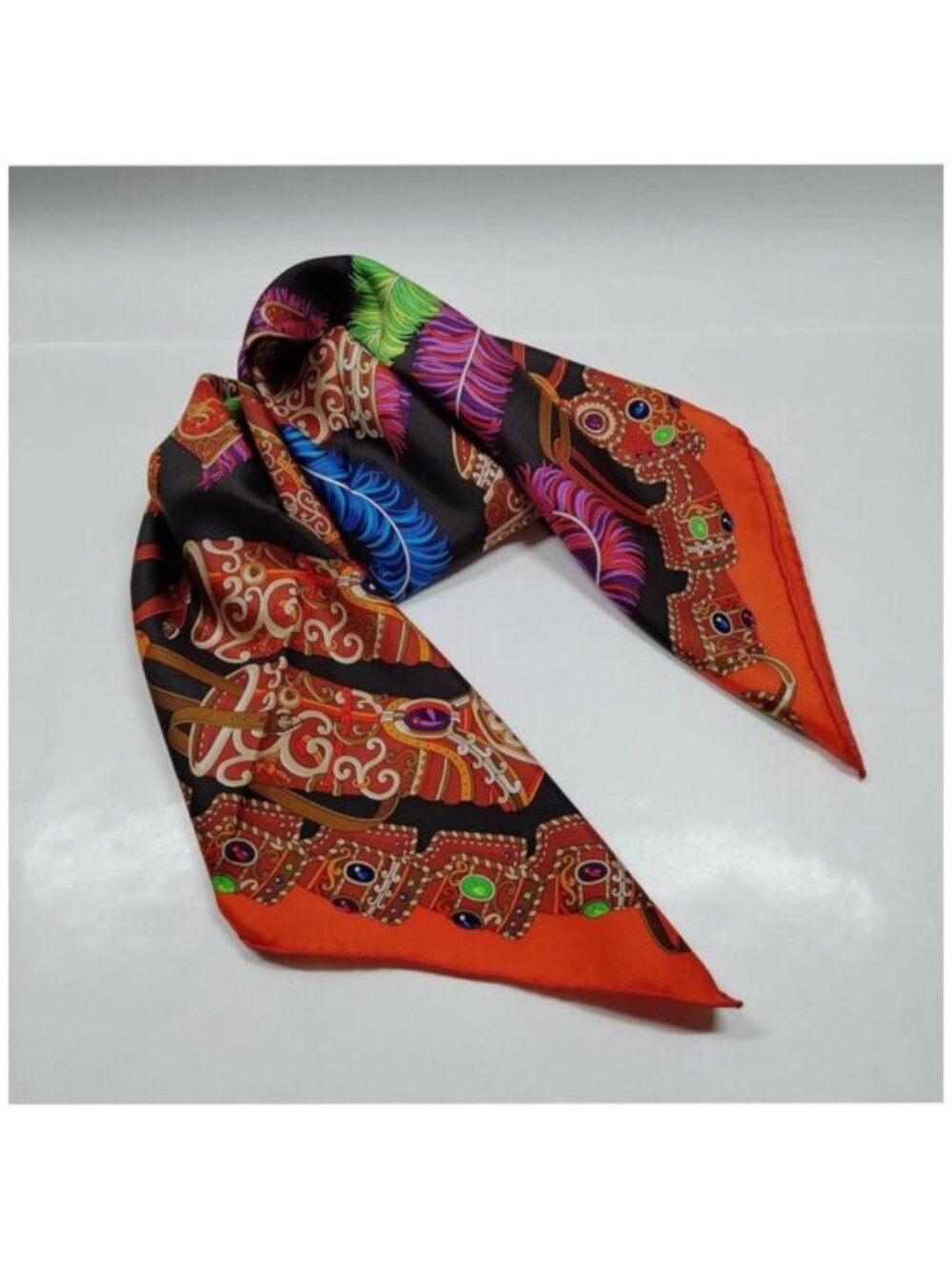 Hermes Chocs en Plumes Carré 90 Silk Scarf - Picture 4 of 10